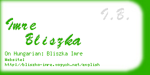 imre bliszka business card